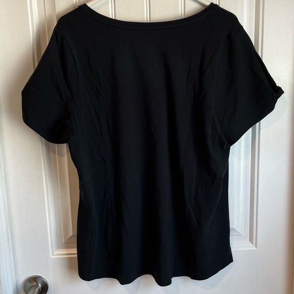 Nwot Belle by Kim Gravel TripleLuxe Knit Twist Sleeve Top BLACK large L - Picture 12 of 13